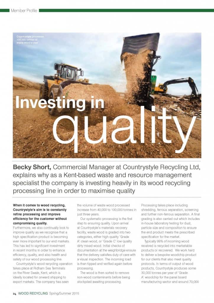 Wood Recycling Magazine, Investing in Quality, Wood Operation