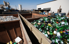 Skips full of bottles and plastic for recycling